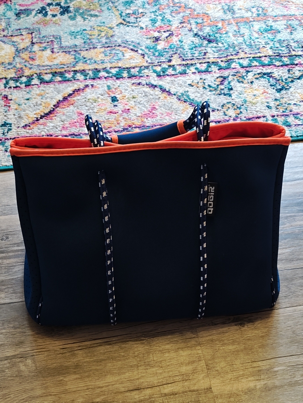 Qogir Neoprene Multipurpose Beach Tote Bag. Color:Dark Blue. Size: L